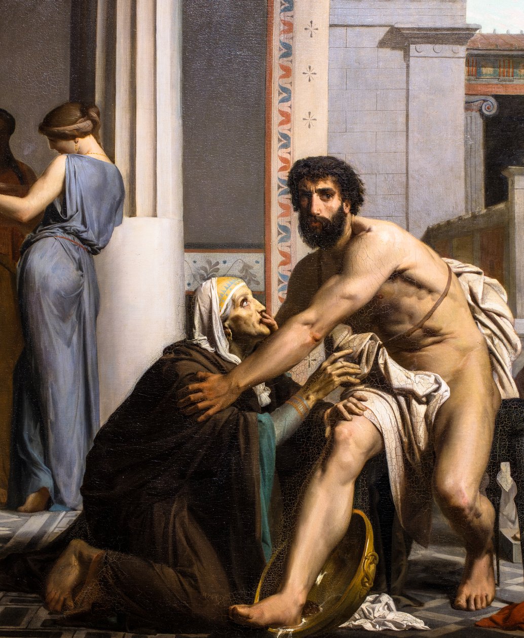 Odyseusz rozpoznany przez swoją pielęgniarkę po powrocie z Troi autorstwa William-Adolphe Bouguereau