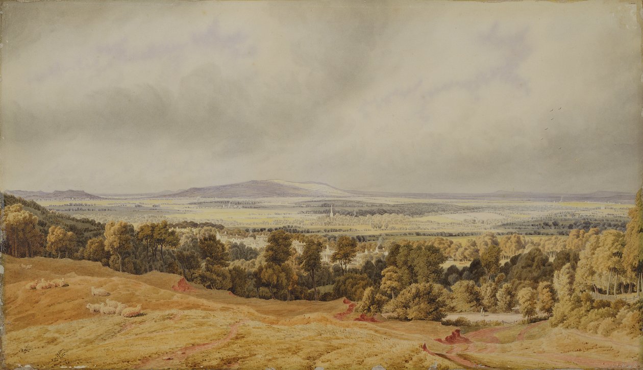Widok na Broadway Hill, Worcester (akwarela na papierze) autorstwa Joseph Mallord William Turner