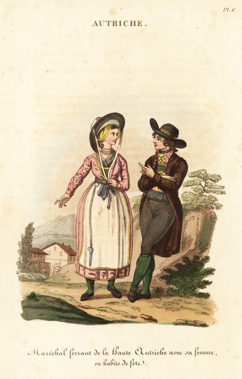 Kowal i jego żona, Górna Austria autorstwa William (after) Alexander