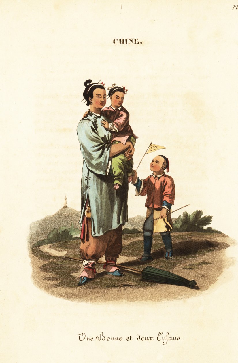 Chińska pokojówka i dwoje dzieci autorstwa William (after) Alexander