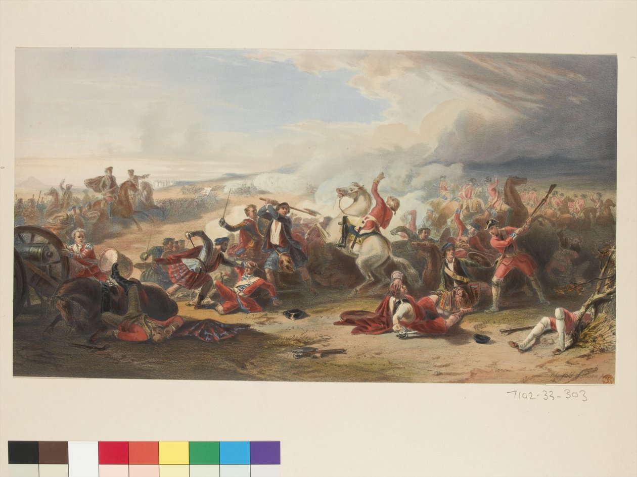 Pole Prestonpans, grawerowane przez Mouillerona autorstwa William (after) Allan