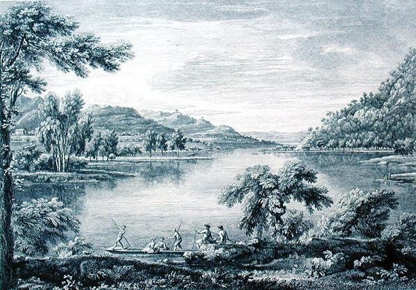 Widok Hawswater, jeziora w pobliżu Banton w Westmoreland, wyryty i ryty przez Chatelina i Mullera (grafika) autorstwa William (after) Bellers