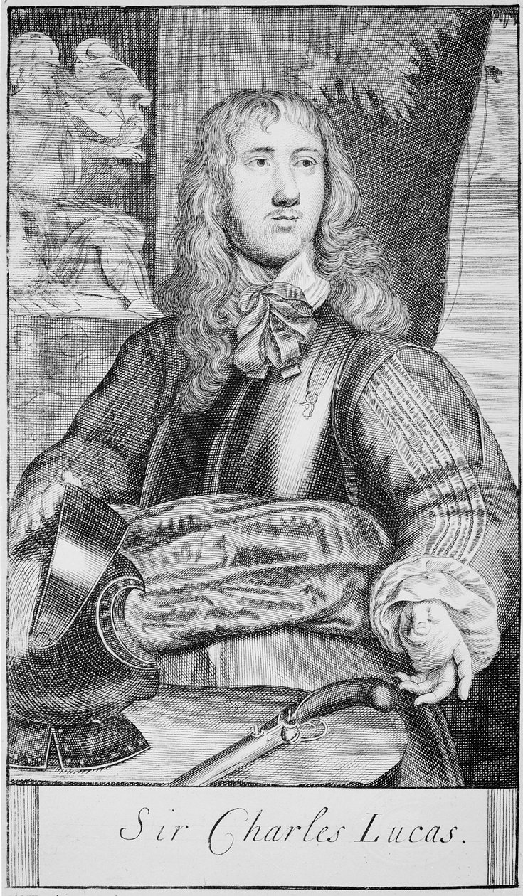 Sir Charles Lucas, c.1645 (grawerowanie) autorstwa William (after) Dobson