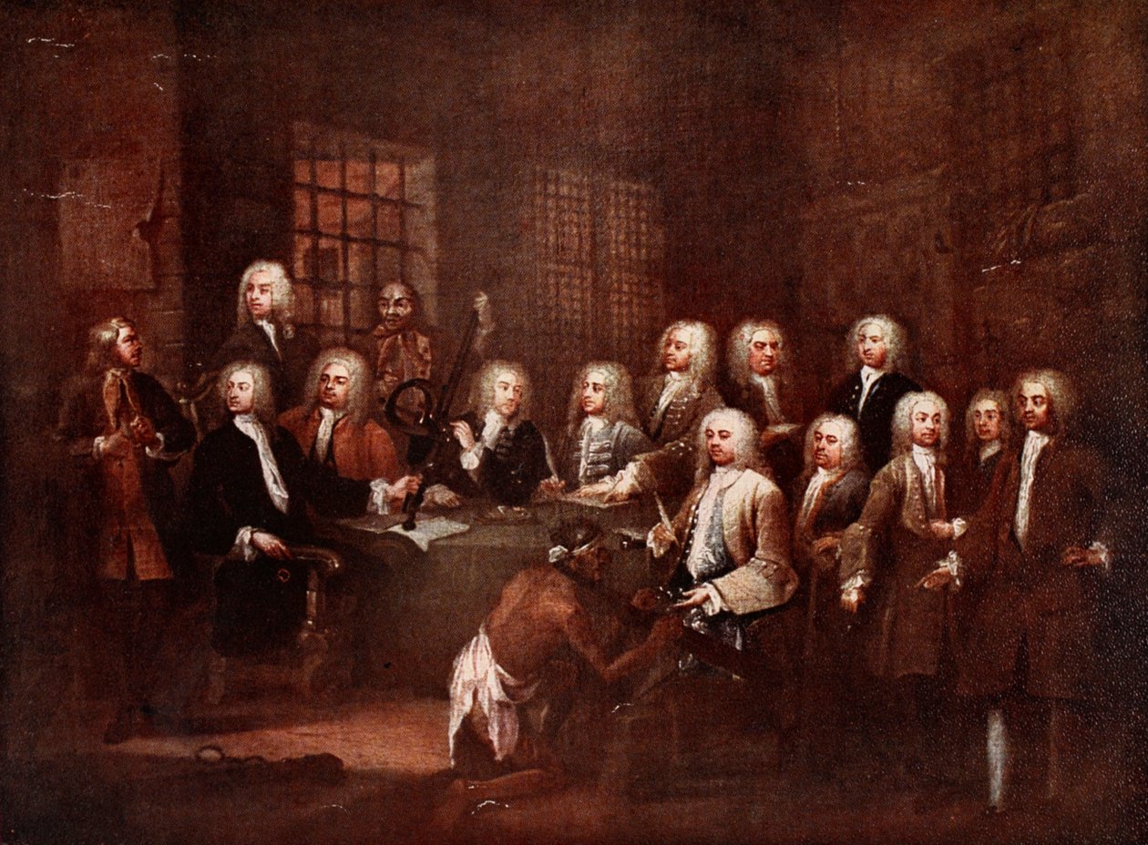 Komitet Izby Gmin w więzieniu Fleet autorstwa William (after) Hogarth