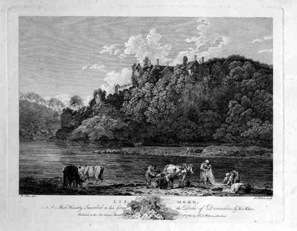 Widok zamku Lismore, hrabstwo Waterford, Irlandia, sztychowany przez Thomasa Miltona (1743-1827) 1786 (rycina) autorstwa William (after) Pars