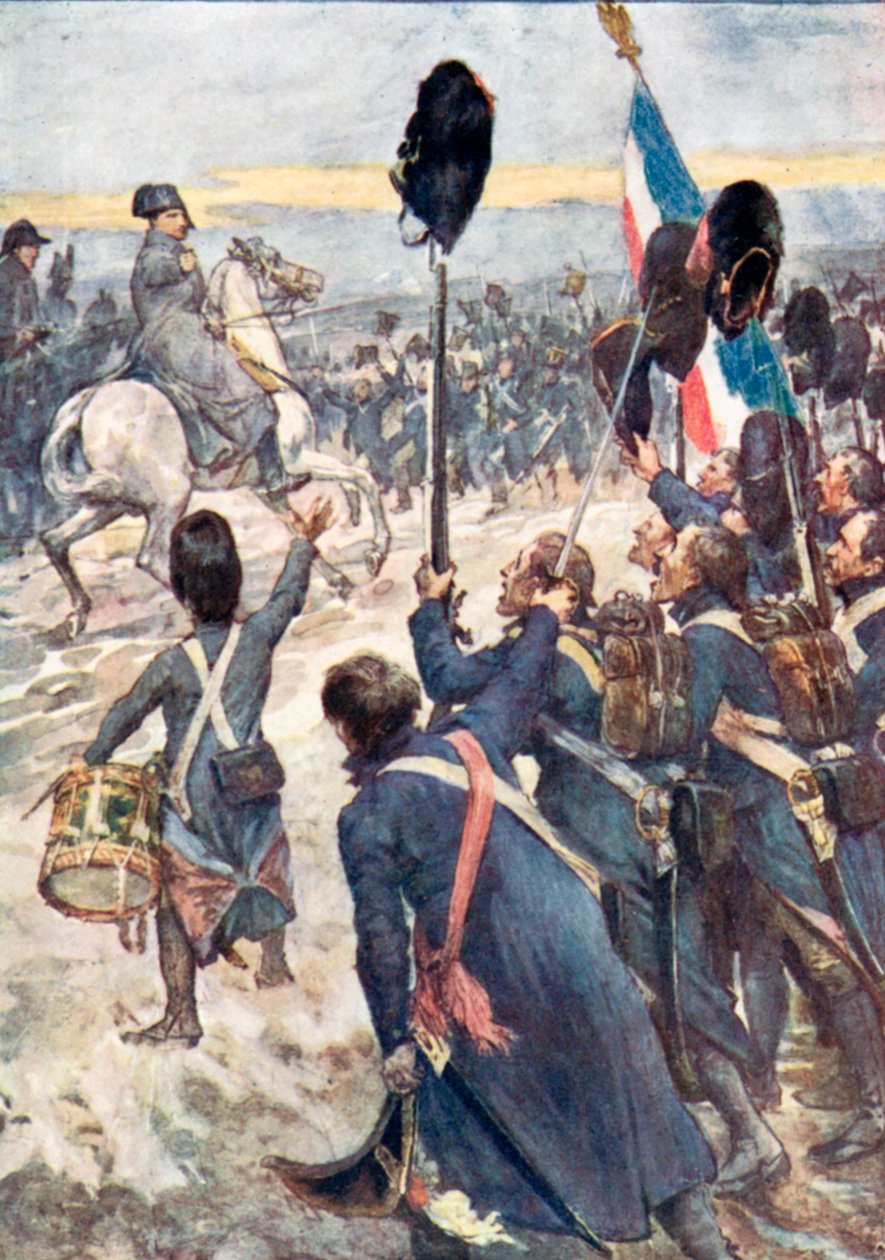 "Żołnierze, ta bitwa musi być gromkim klaskaniem" (kolorowa litografia) autorstwa William (after) Rainey