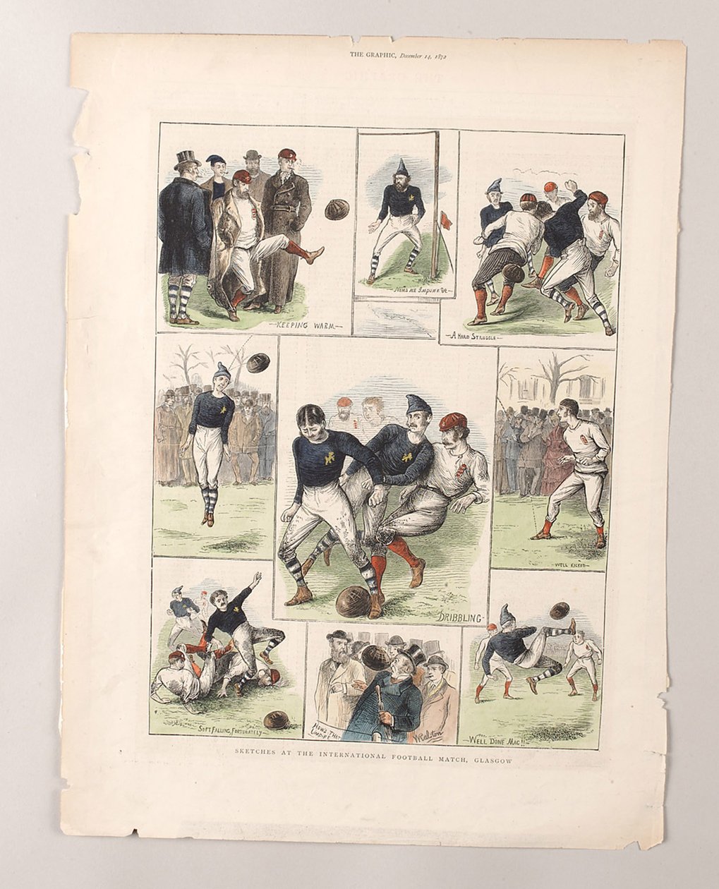Szkice na Międzynarodowym Meczu Piłki Nożnej w Glasgow autorstwa William (after) Ralston