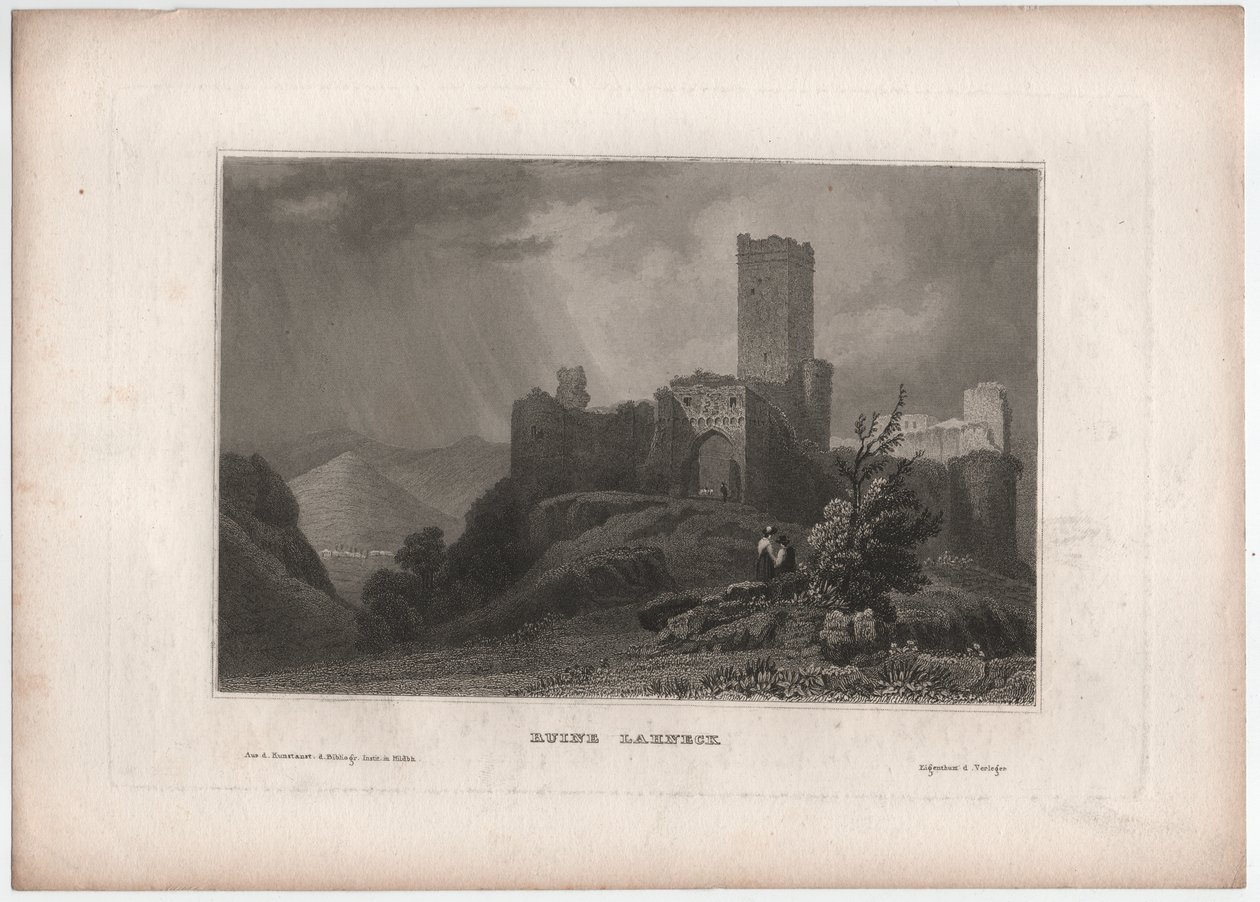 Zrujnuj Lahneck autorstwa William (after) Tombleson