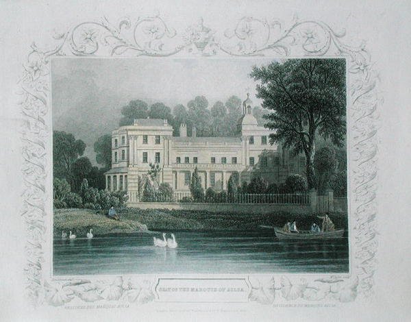 Siedziba markiza Ailsa nad Tamizą w Twickenham , grawerowane przez W. Taylora, c.1840 (kolorowe grawerowanie) autorstwa William (after) Tombleson