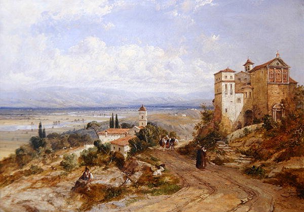 Dwa klasztory w Nemi we Włoszech autorstwa William (attr. to) Oliver
