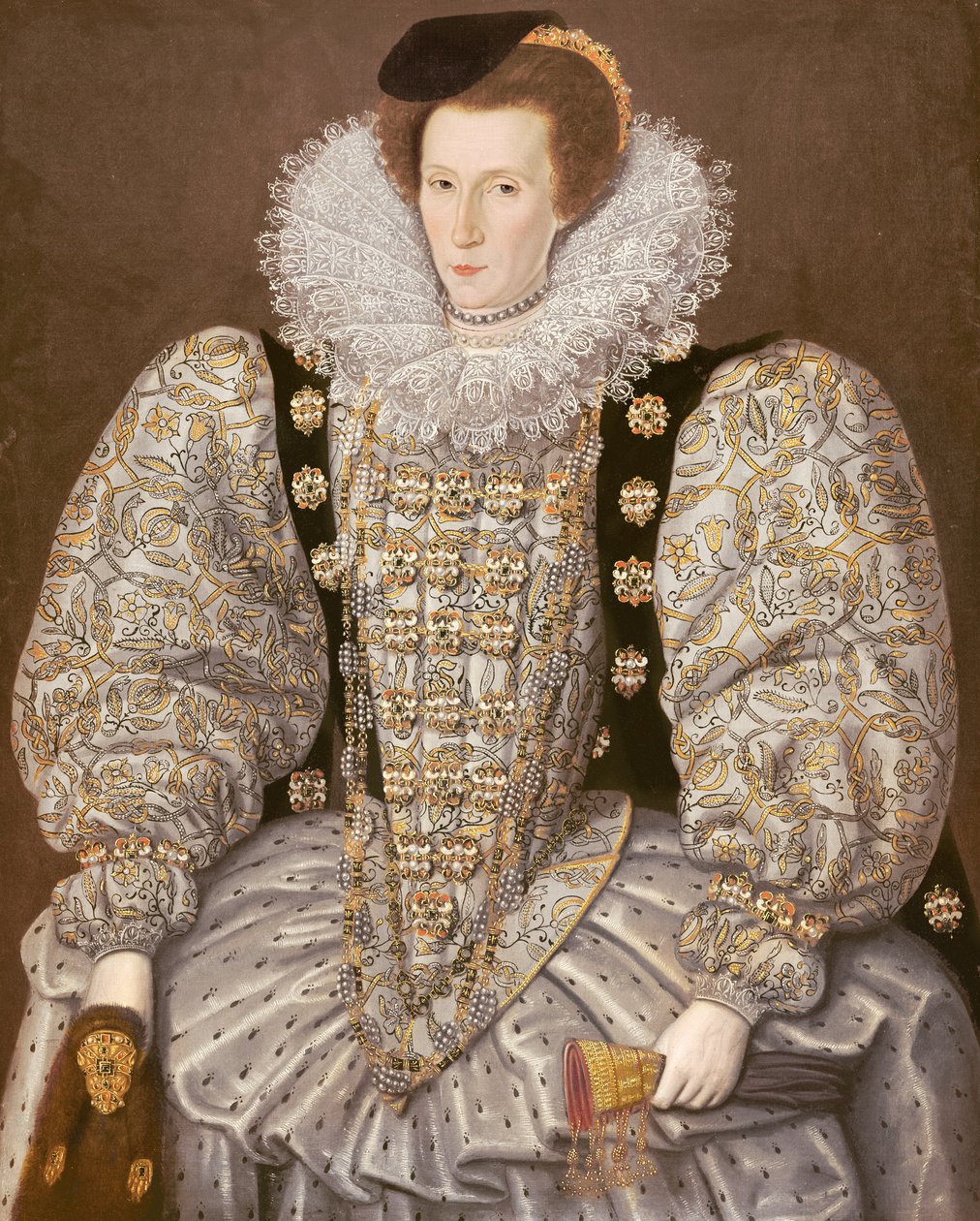 Portret damy z elżbietańskiego dworu, ok. 1595 (olej na płótnie) autorstwa William (attr. to) Segar