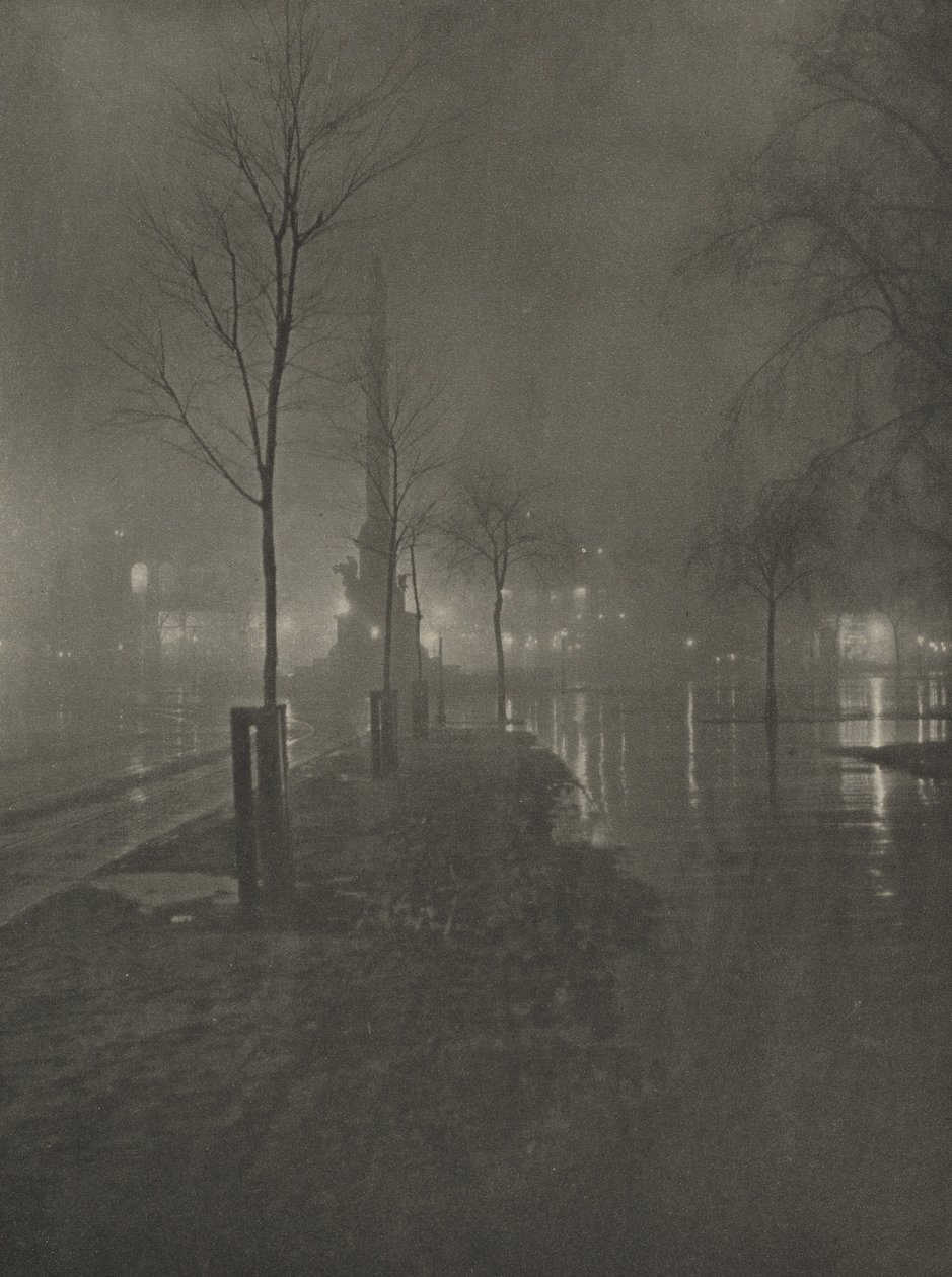 Mokra noc, Columbus Circle, Nowy Jork autorstwa William A. Fraser