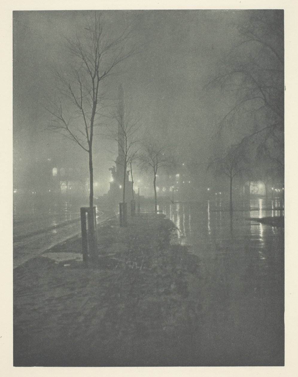 Mokra noc, Columbus Circle, Nowy Jork autorstwa William A. Fraser