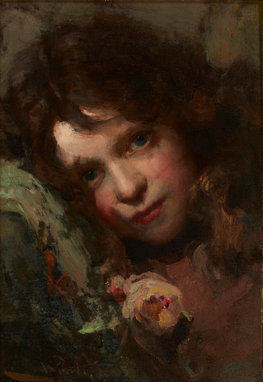 Studium głowy (olej na płótnie) autorstwa William A. Pratt