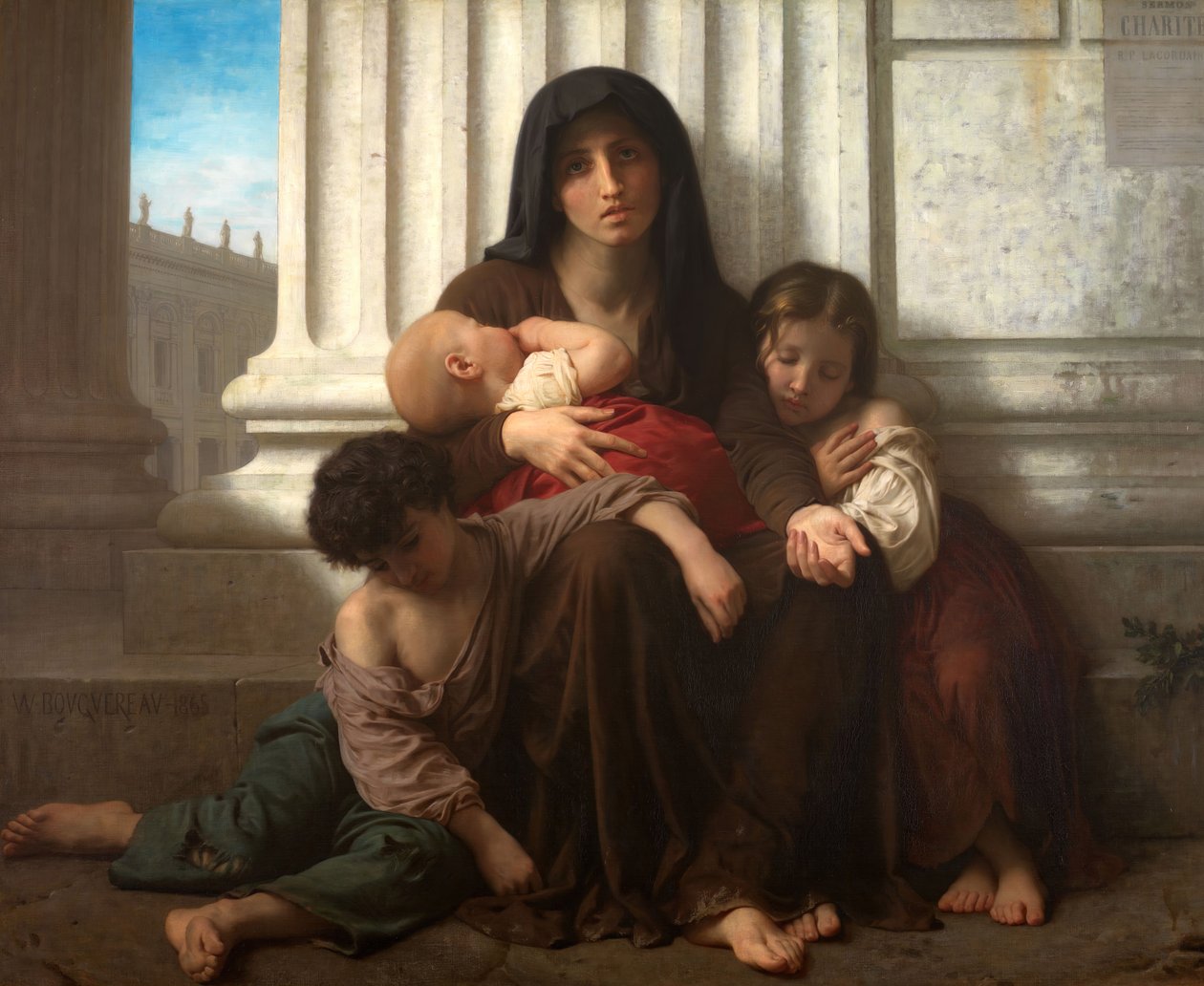 Charity, 1865 znany również jako „Rodzina Ubogich”. autorstwa William Adolphe Bouguereau