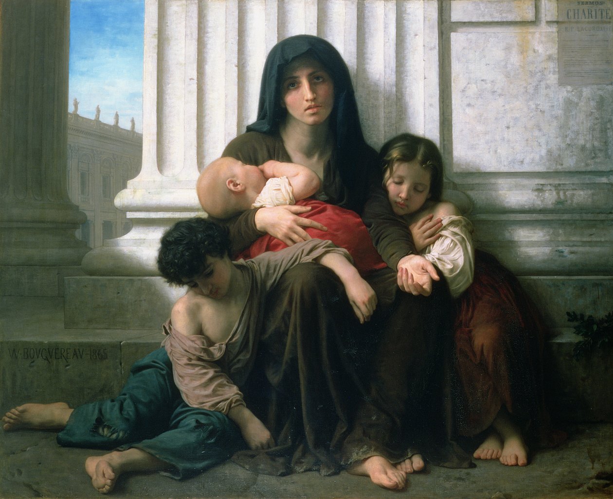 Dobroczynność lub uboga rodzina”, 1865 autorstwa William Adolphe Bouguereau
