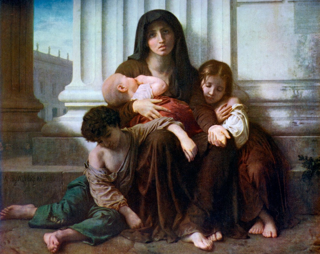 Dobroczynność lub biedna rodzina, 1865, 1912. autorstwa William Adolphe Bouguereau
