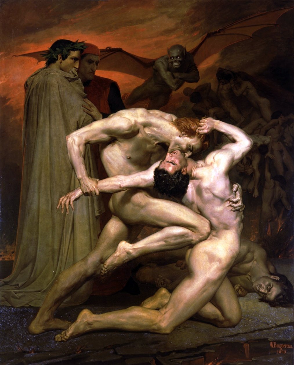 Dante i Virgil w piekle autorstwa William Adolphe Bouguereau