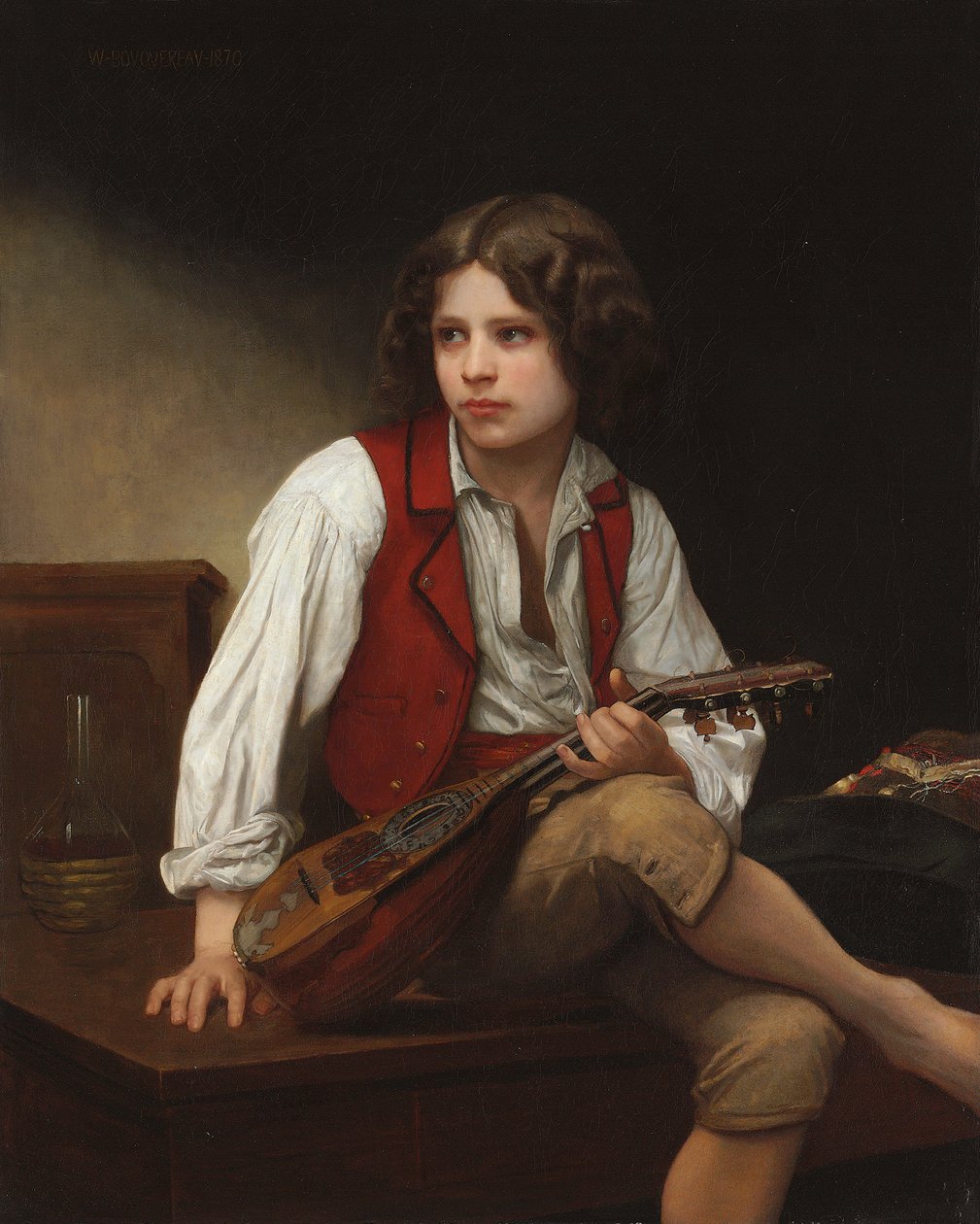 Włoski z mandoliną, 1870 autorstwa William Adolphe Bouguereau