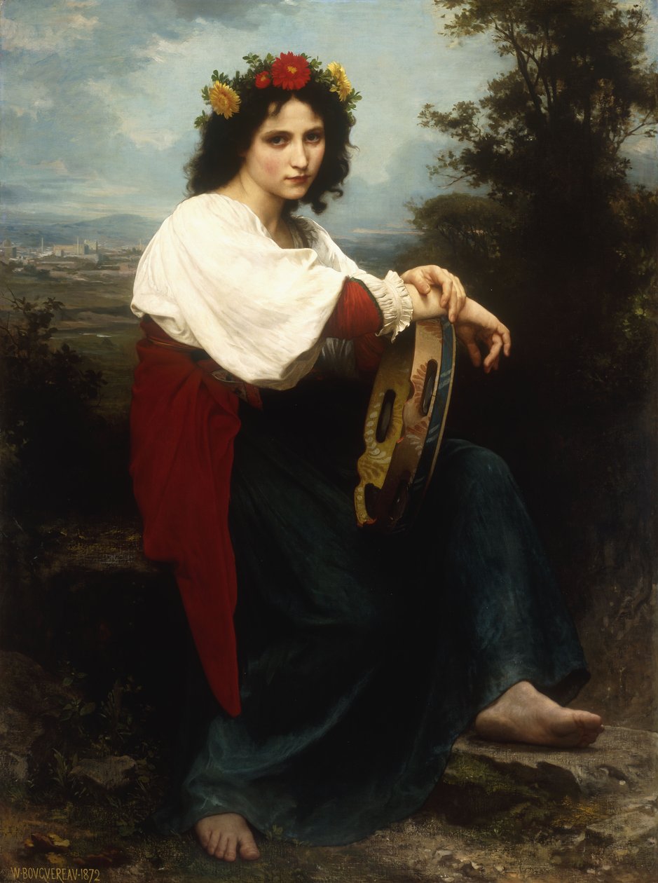 Włoszka z tamburynem, 1872 autorstwa William Adolphe Bouguereau