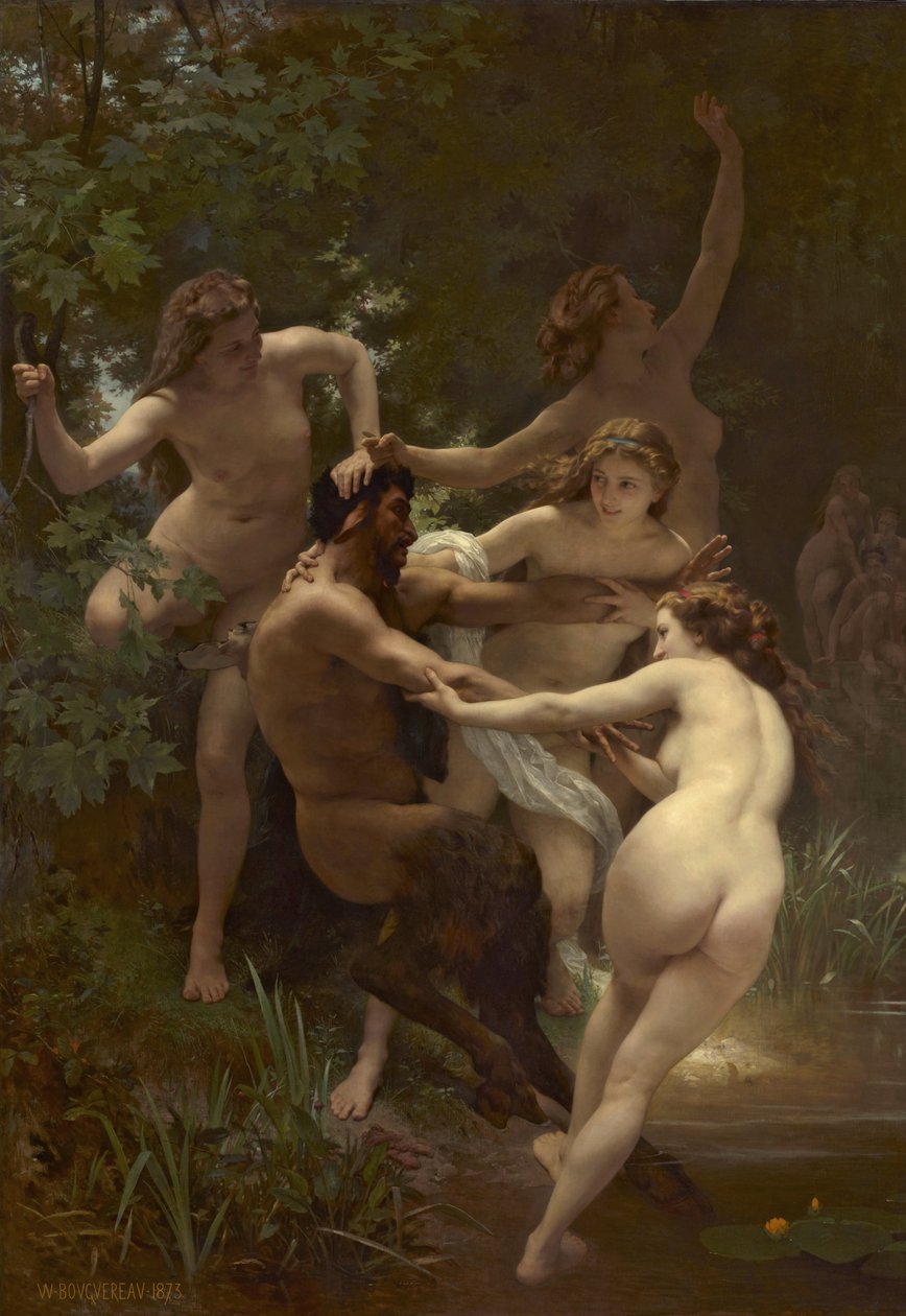 Nimfy i Satyr, 1873 autorstwa William Adolphe Bouguereau