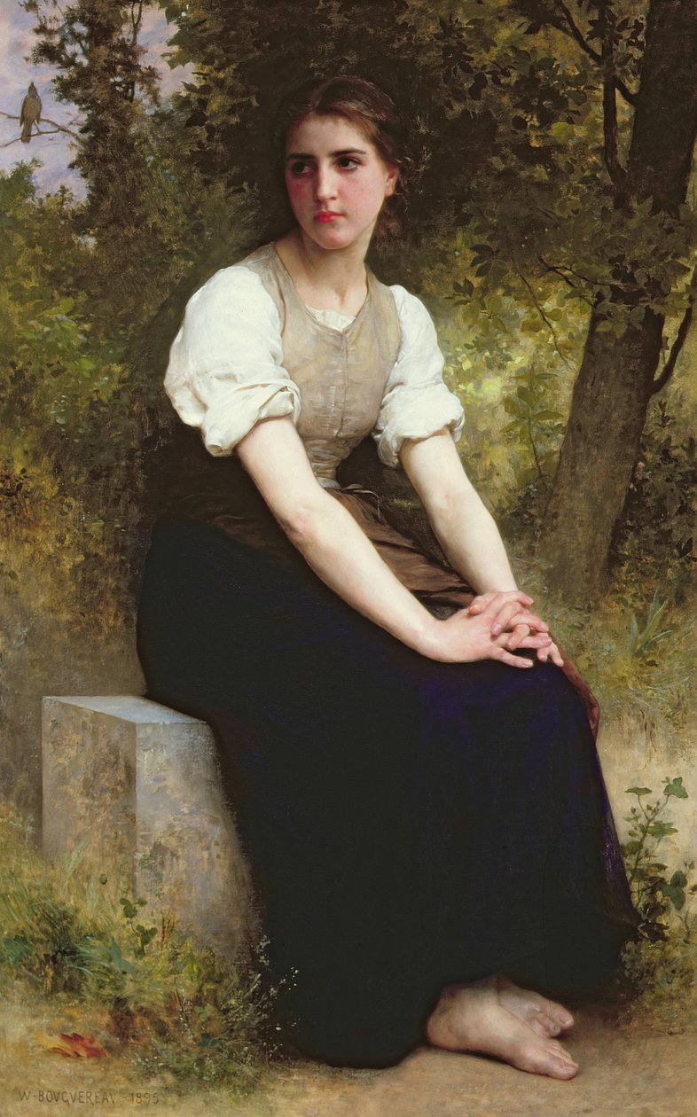 Pieśń słowika, ok. 1895 (olej na płótnie) autorstwa William Adolphe Bouguereau