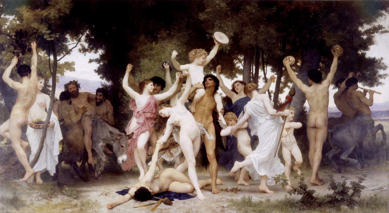 Młodość Bachusa autorstwa William Adolphe Bouguereau