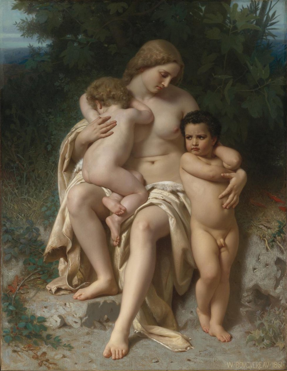 Pierwsza kłótnia Kain i Abel, 1861 autorstwa William Adolphe Bouguereau