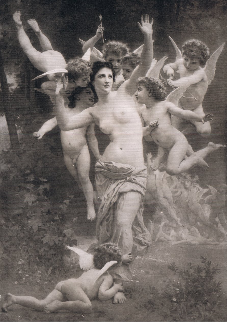 Gniazdo amorków, z Bibbys Annual, 1916-1917 autorstwa William Adolphe after Bouguereau