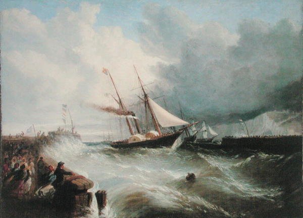 Przybycie księcia Alberta do Dover w drodze do Londynu na jego małżeństwo z królową Wiktorią w 1840 roku (olej na płótnie) autorstwa William Adolphus Knell