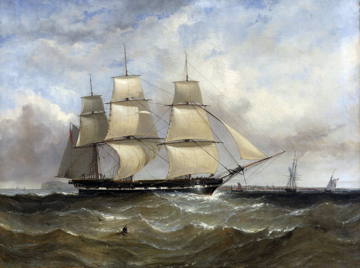 Łódź "Mountstewart Elphinstone" na morzu. Olej na płótnie autorstwa William Adolphus Knell