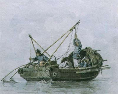 Chińscy rybacy w śmietniku (akwarela) autorstwa William Alexander