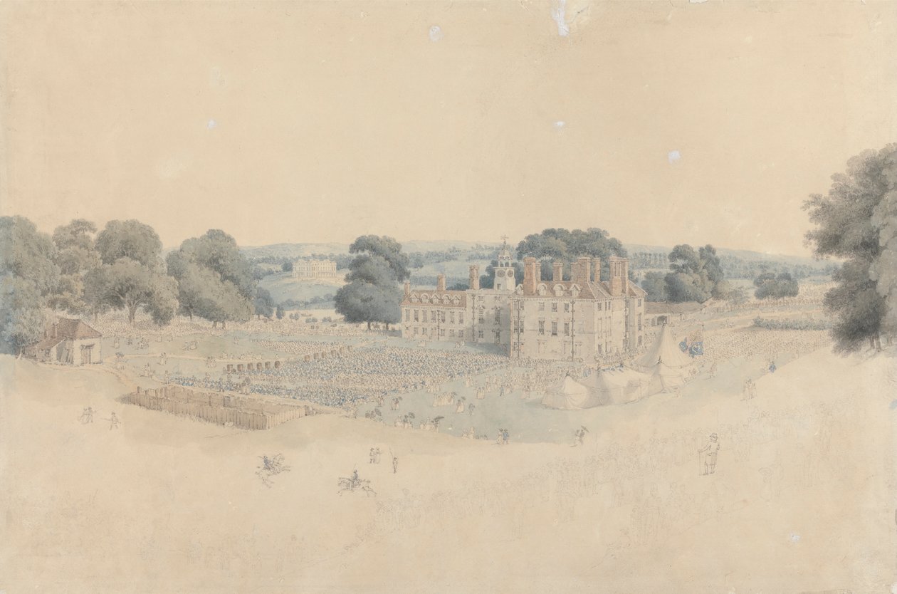 Kolacja w Mote Park, Maidstone, po Royal Review of the Kentish Volunteers autorstwa William Alexander