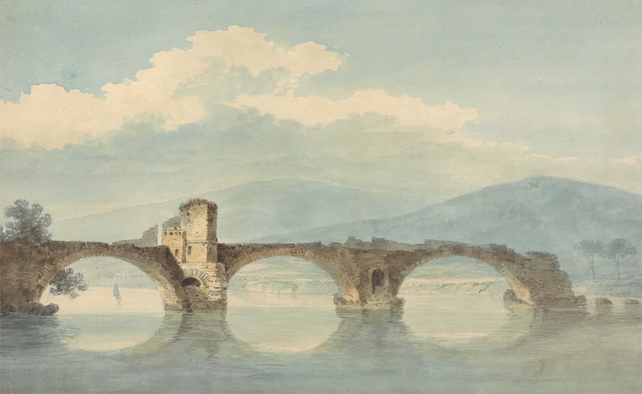 Uma ponte sobre o Arno (?)polonês autorstwa William Alfred Delamotte