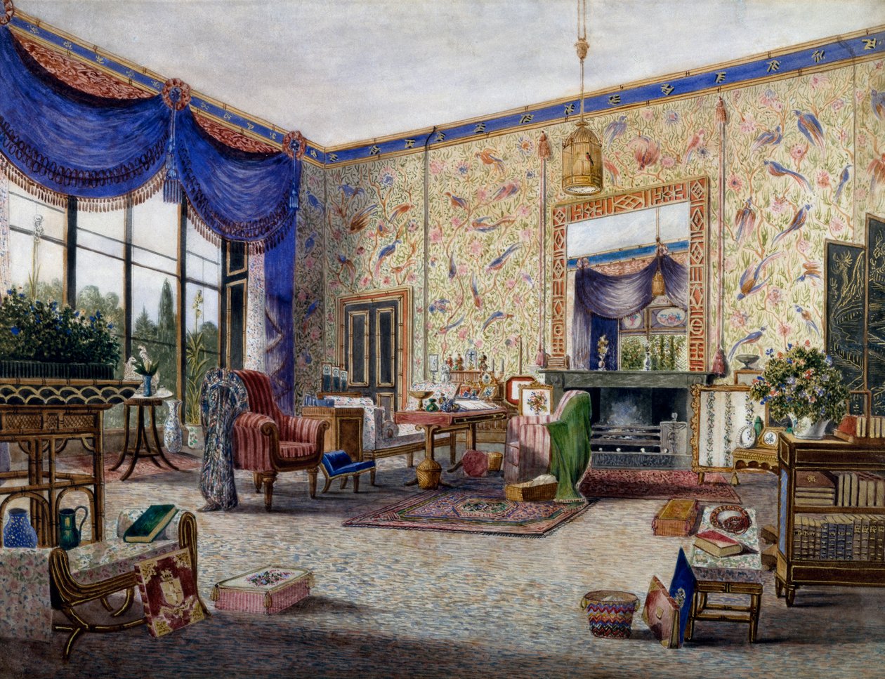 Salon w Middleton Park, William Alfred Delamotte (1775-1863) autorstwa William Alfred Delamotte