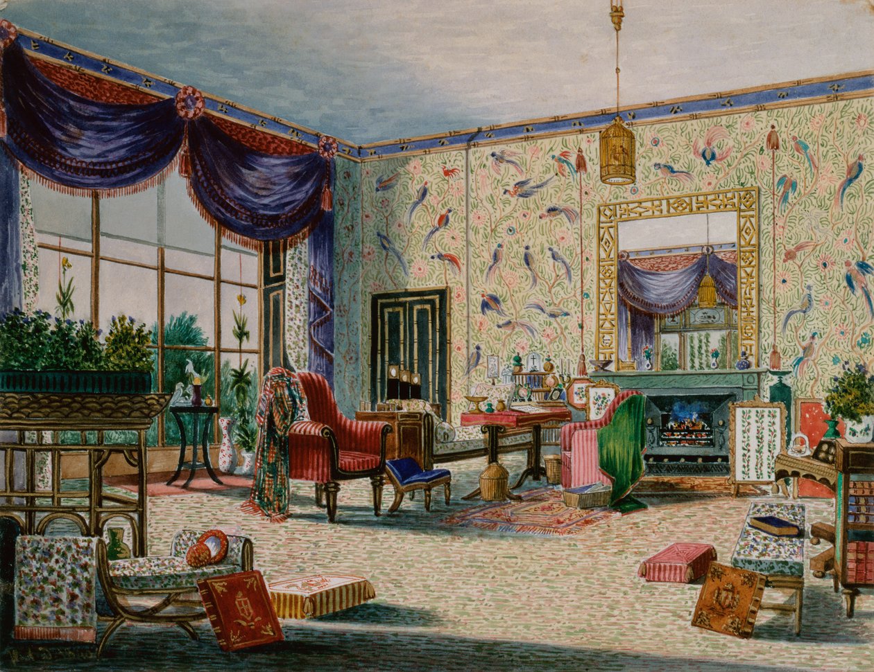 Salon Chiński, Middleton Park, Oxfordshire autorstwa William Alfred Delamotte
