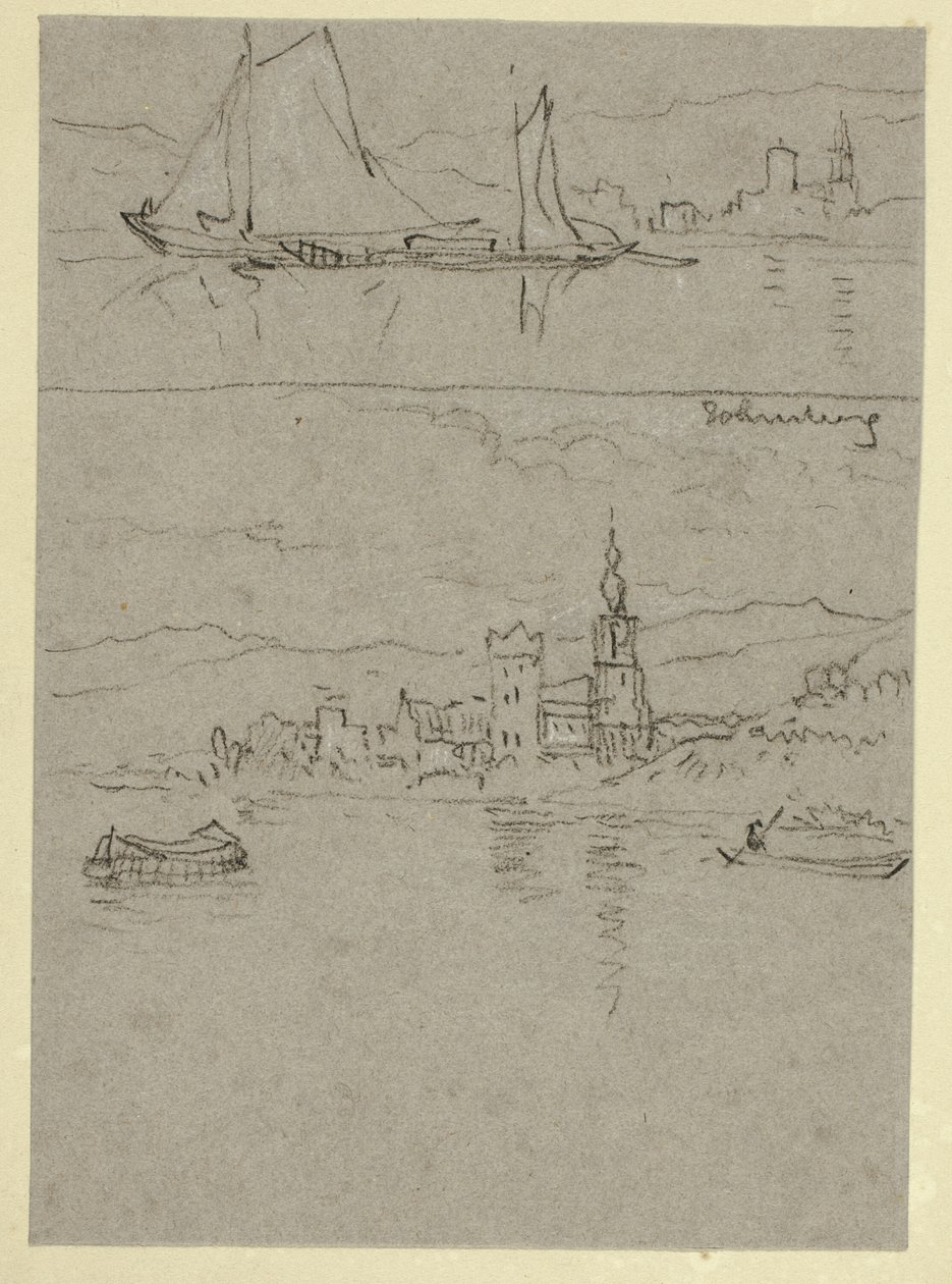 Dwie sceny rzeczne autorstwa William Alfred Delamotte