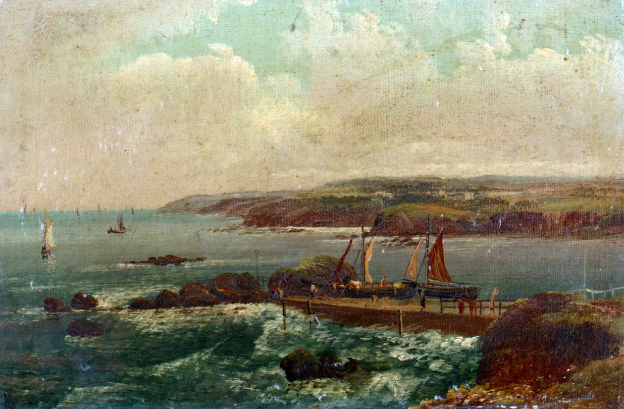 Port Bude, w Devon (Anglia). Olej na płótnie autorstwa Williama Allana (1782-1850). autorstwa William Allan