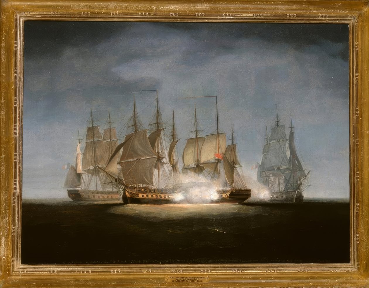 HMS Sibylle strzela do Forte, 1799 / Gem. W.Anderson autorstwa William Anderson