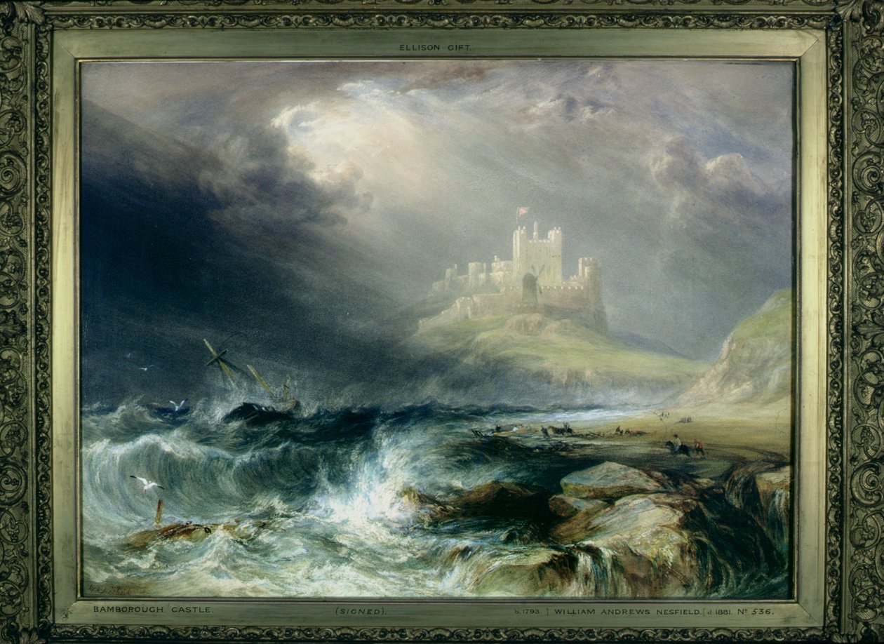 Zamek Bamburgh, Northumberland autorstwa William Andrews Nesfield