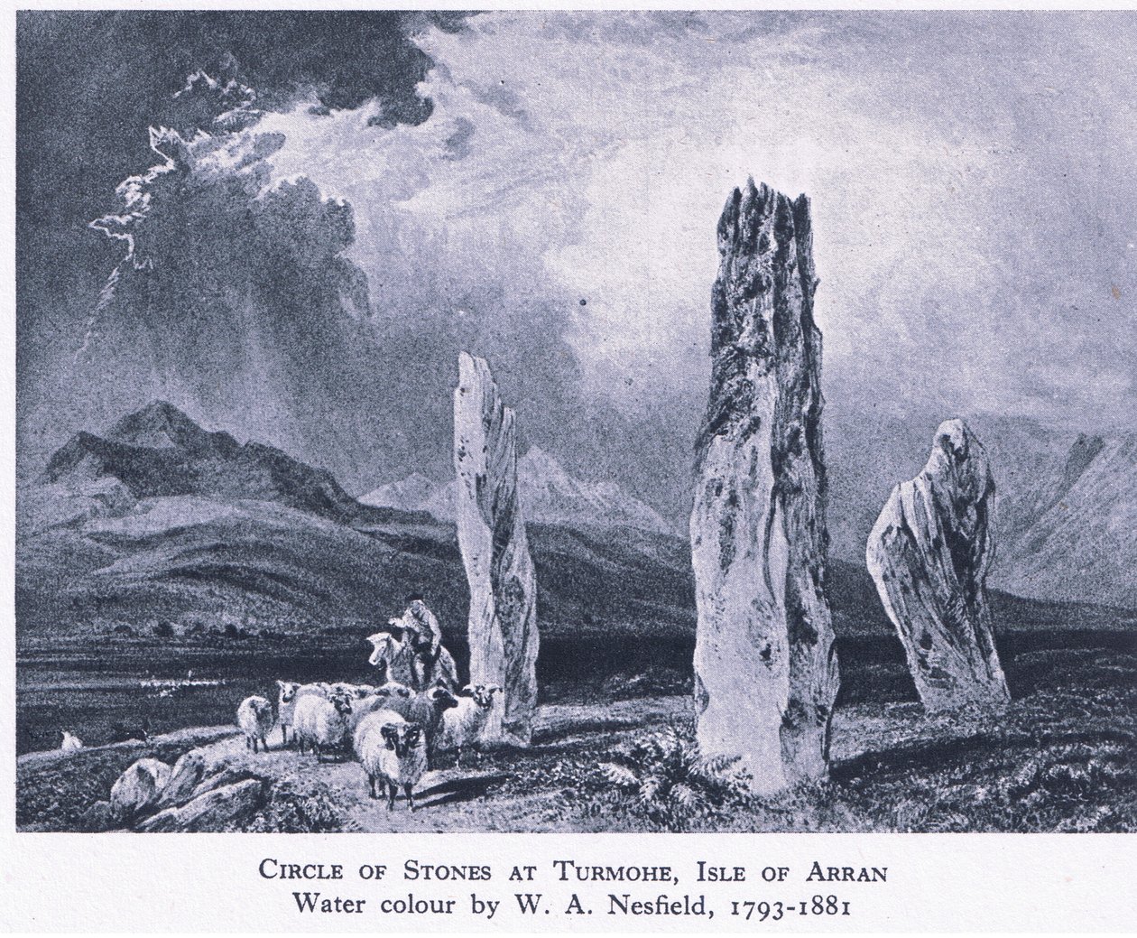 Krąg kamieni w Turmore, Isle of Arran, 1945 autorstwa William Andrews Nesfield