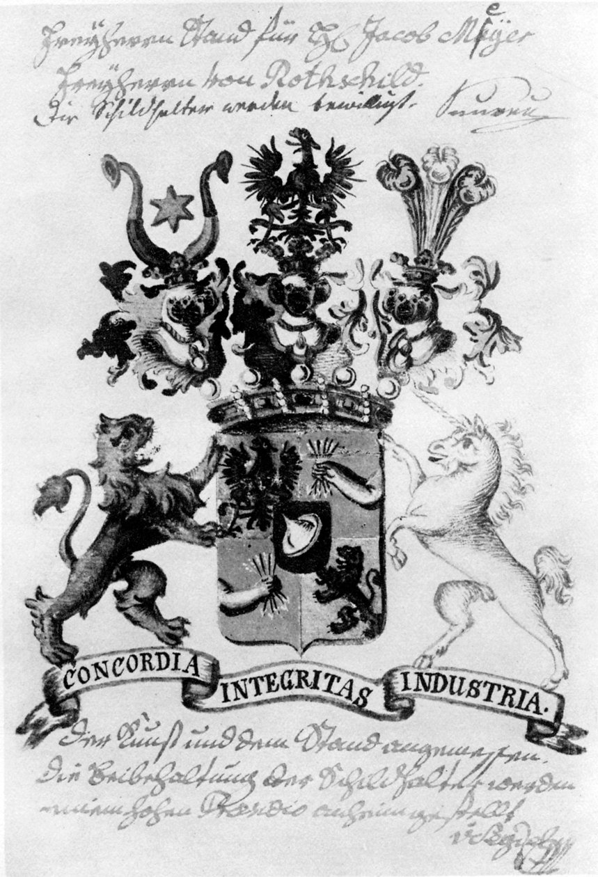 Herb rodziny Rothschildów autorstwa William Armfield Hobday