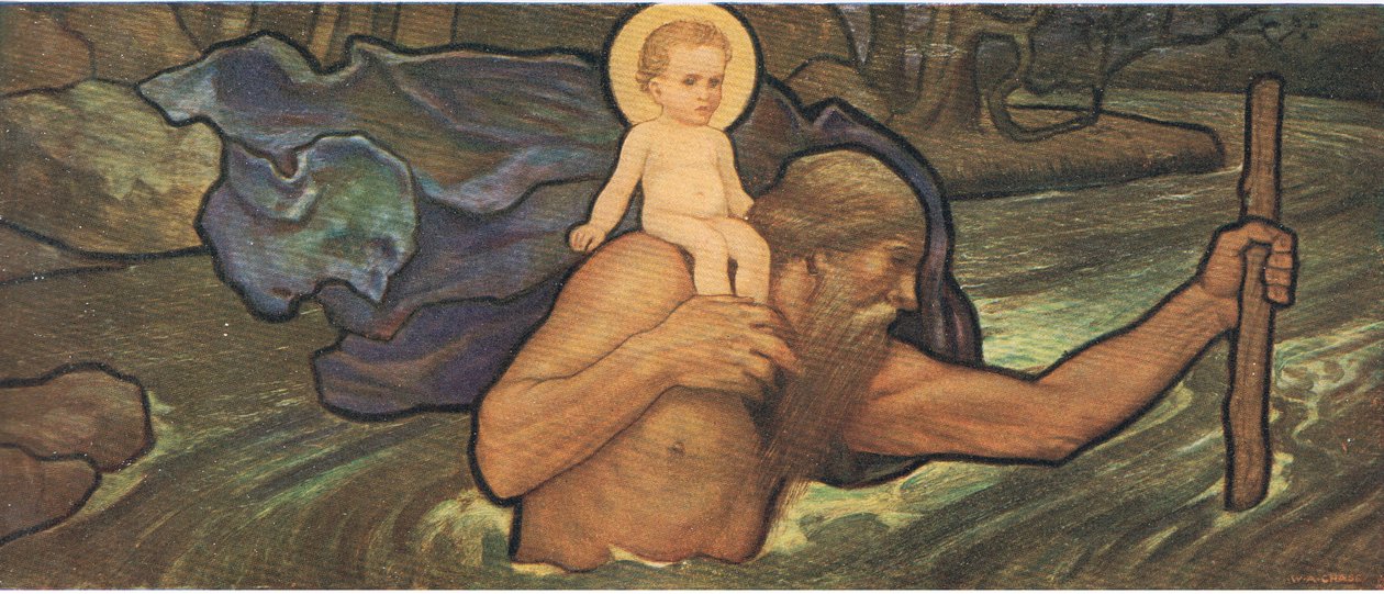 Św. Krzysztof, Bibbys Annual, 1916-17 autorstwa William Arthur Chase