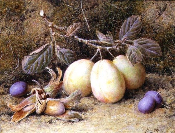 Martwa natura ze śliwkami i orzechami autorstwa William B. Hough
