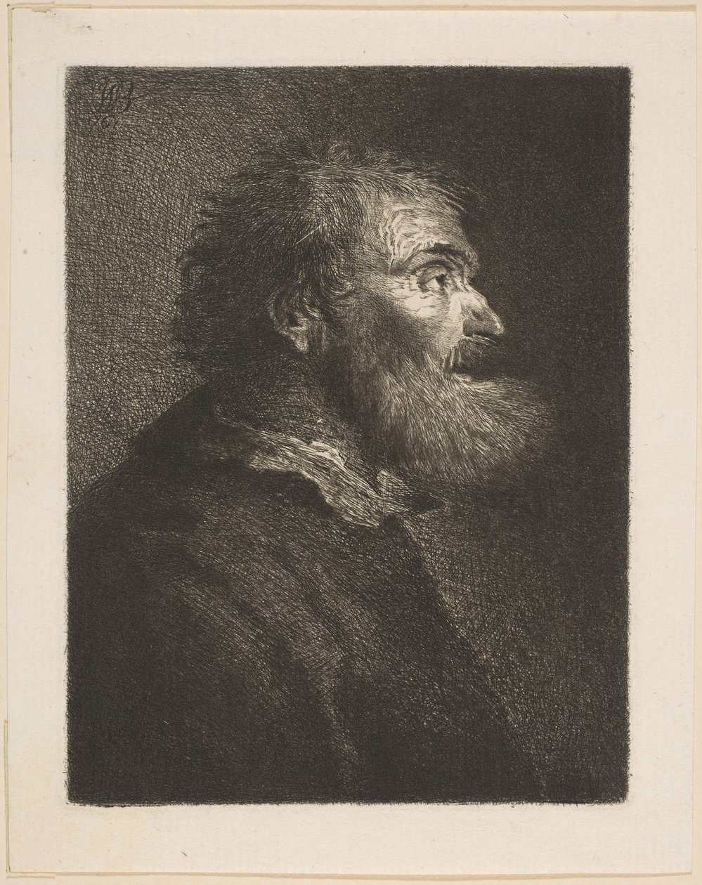 Stary człowiek z profilu, 1761. autorstwa William Baillie