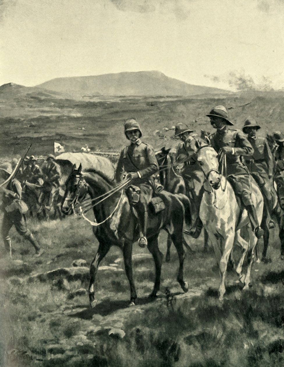 Lord Roberts i sztab na Veldt Approaching Pretoria, 1901. autorstwa William Barnes Wollen