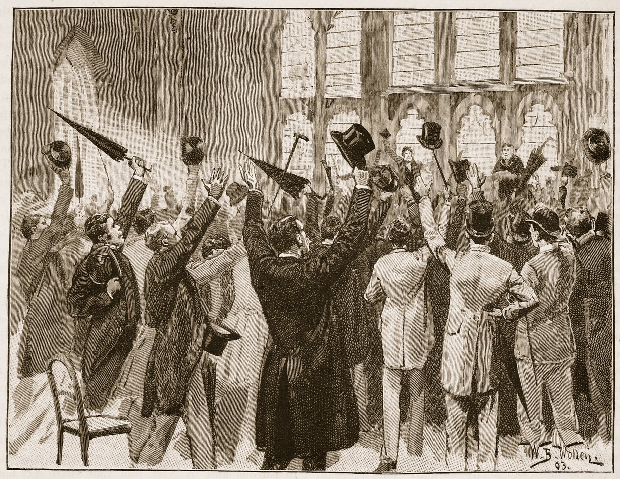 Spotkanie Jingo w Guildhall, Londyn, 1878, ilustracja z "Cassell