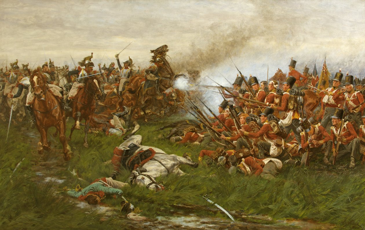 28. (1 Pułk Gloucestershire) w Waterloo autorstwa William Barnes Wollen