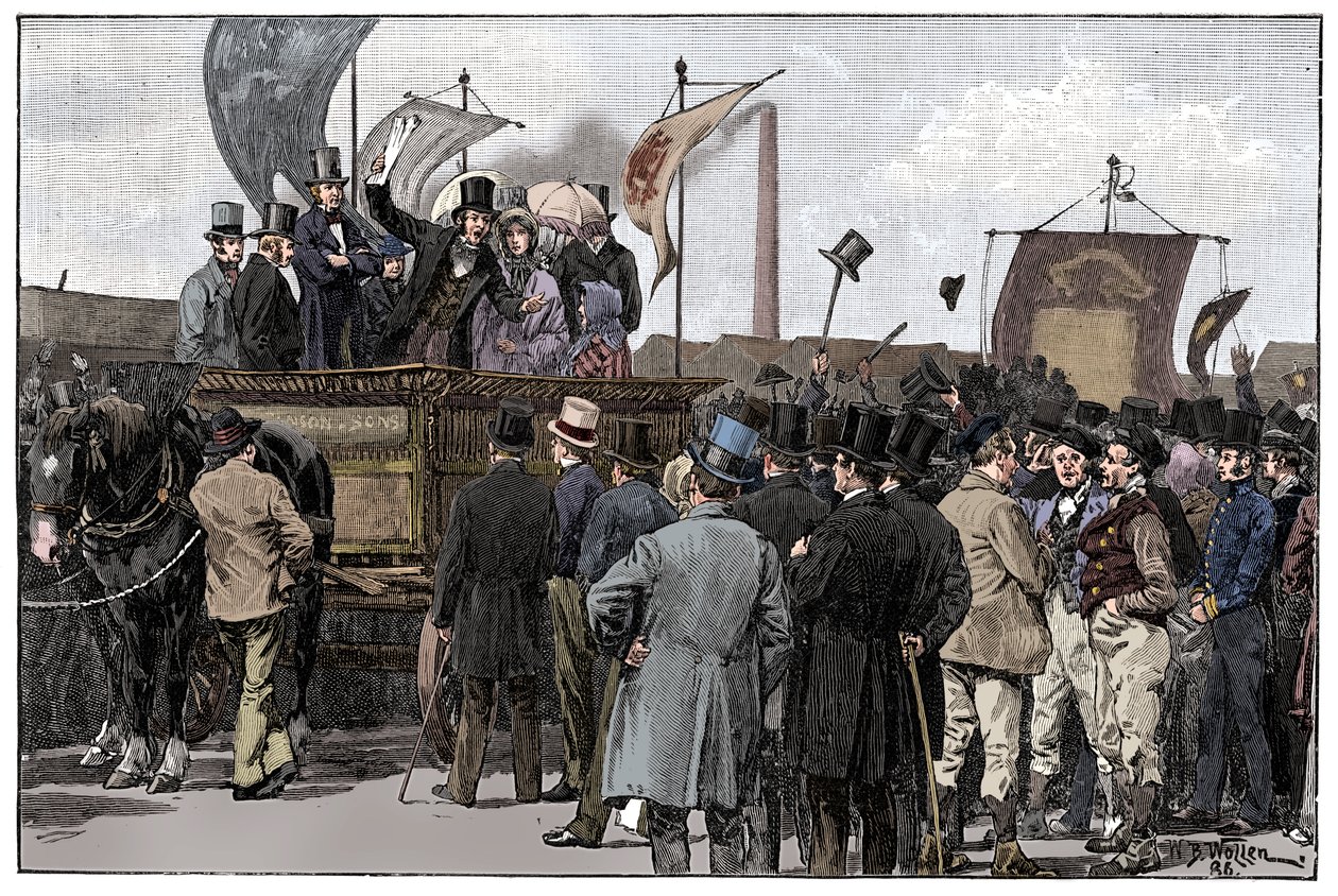 Demonstracja czartystów na Kennington Common, 1848, 1900 autorstwa William Barnes Wollen