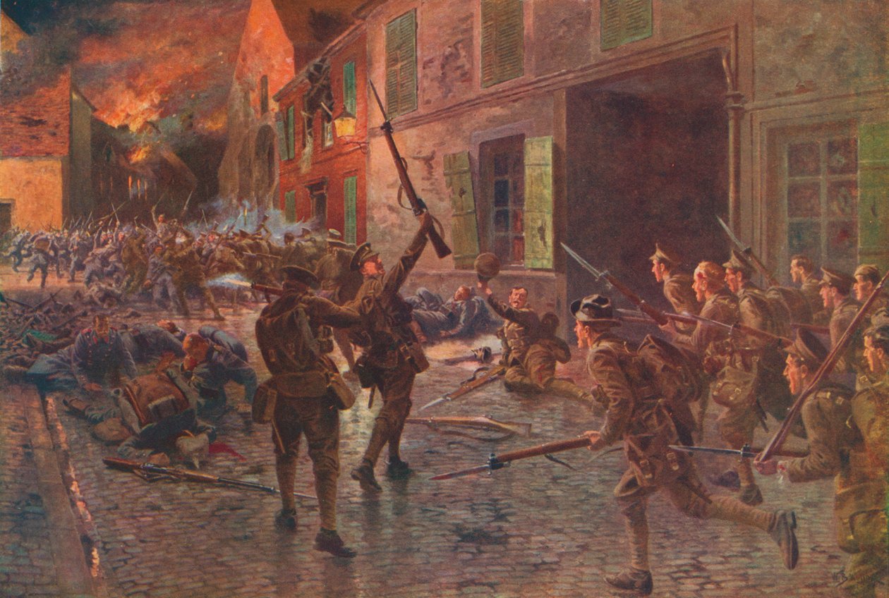 Straż Coldstream w Landrecies, sierpień 1914, 1915 1928 autorstwa William Barnes Wollen